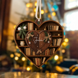 Personalized Bookshelf 2 Layer Wooden Ornament Book Lover Gift HA75 897490