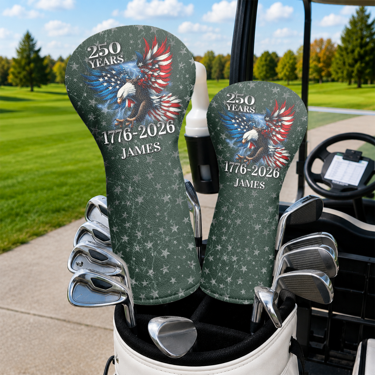 Personalized US 250th Anniversary Eagle Patriotic American 1776-2026 Golf Head Cover HA75 921304