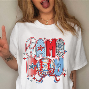 Game Day Baseball Coquette Brushstroke Family Bright Shirt HO82 893648