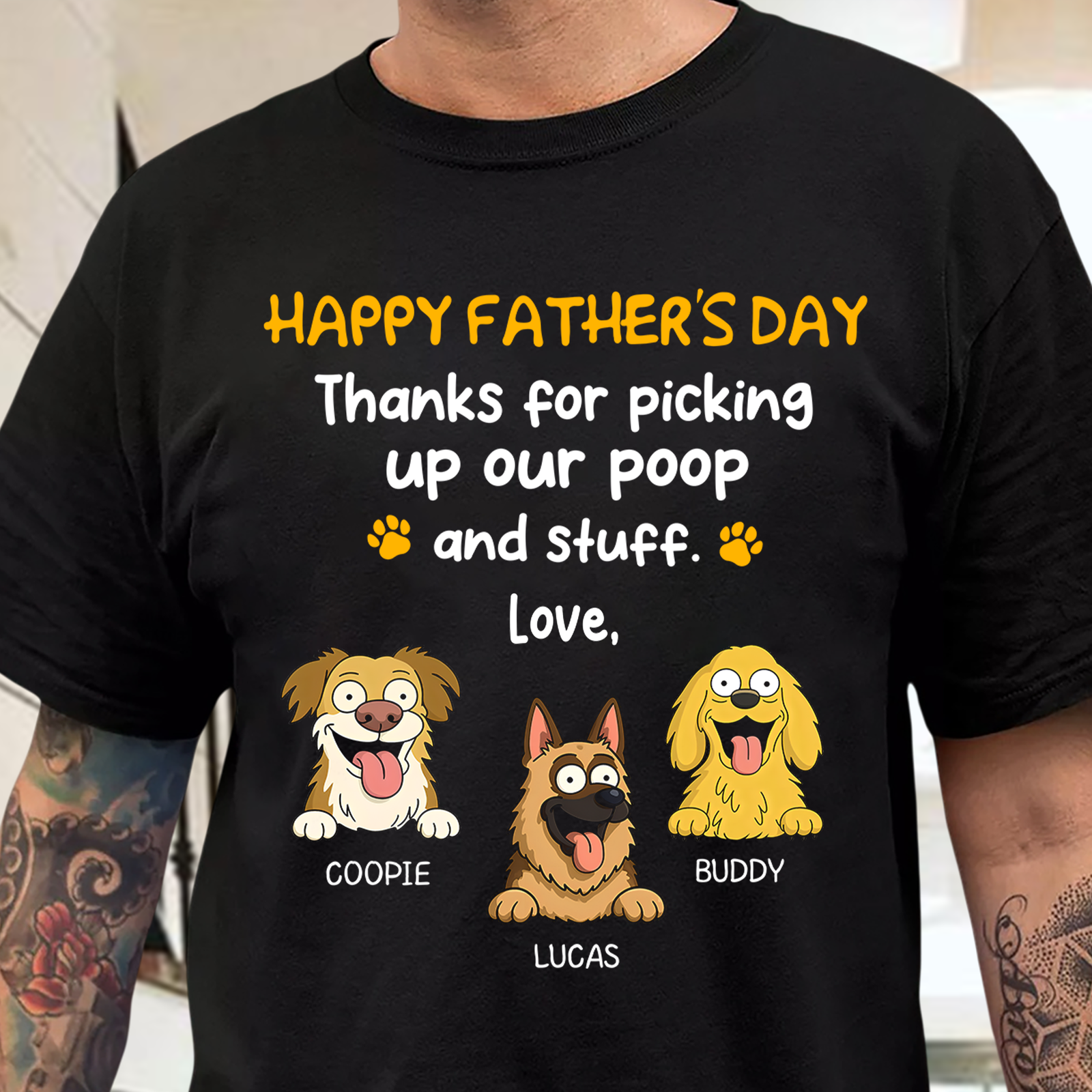 Thank For Picking Up Our Poop Dog Dark Shirt Personalized Gift For Father's Day HO82 893690