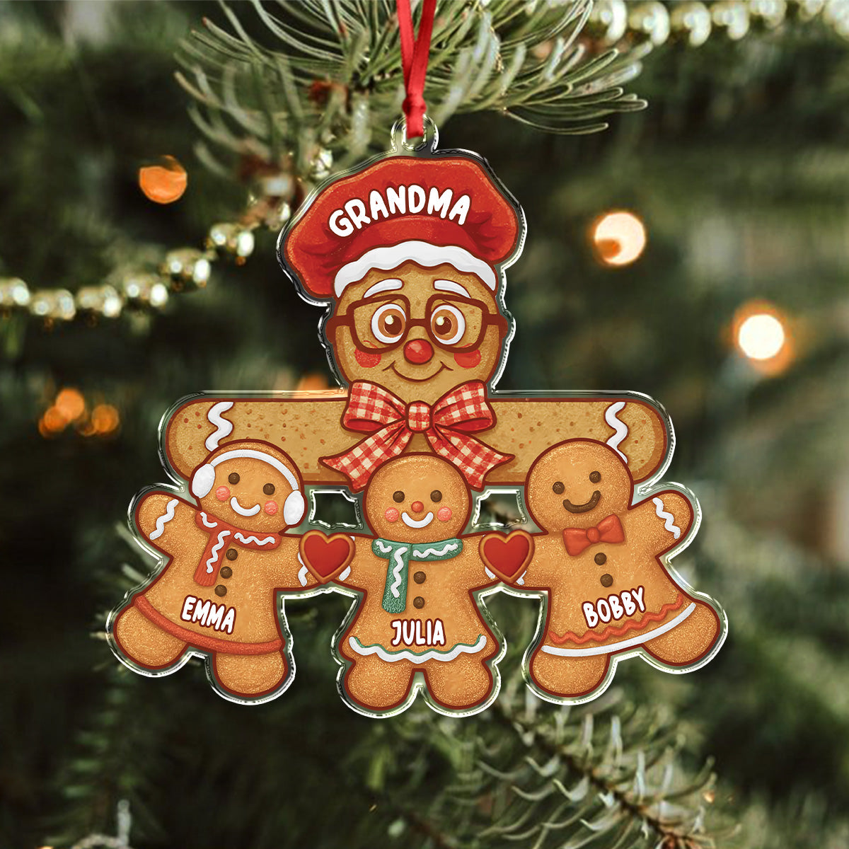 Personalized Gift Ginger With Love Grandkids Christmas Acrylic Ornament LM32 897111