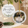 Custom Photo First Christmas As Mr & Mrs Ceramic Ornament, Personalized Wedding Anniversary Gift LM32 669795
