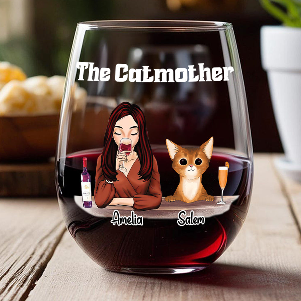 The Catmother For Cat Lover Wine Glass TH10 892811