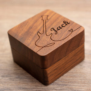 Personalized Gift Name And Icon Wooden Guitar Picks With Case, Box Guitar Player Gift LM32 897387