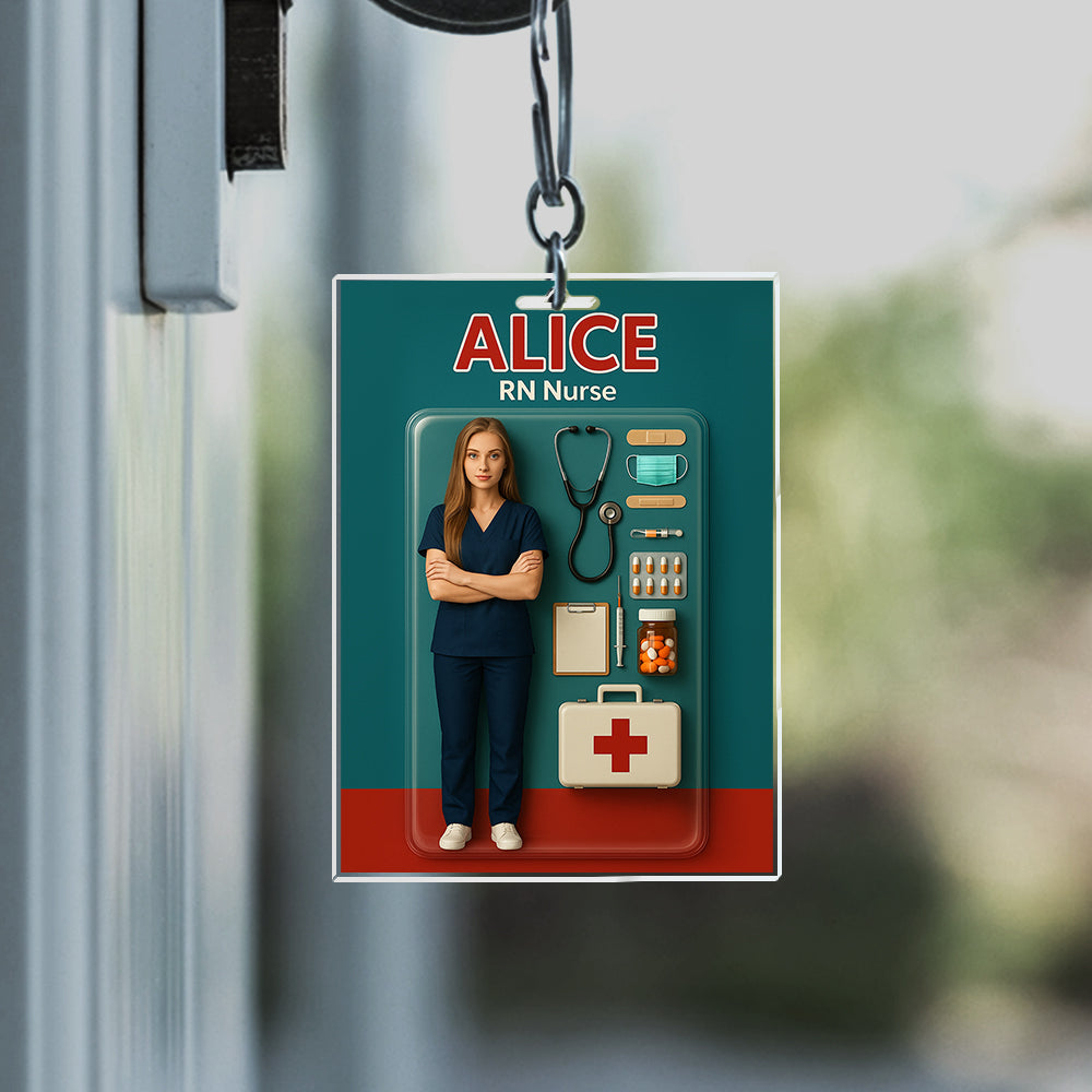 Custom Photo 3D Effect Nurse Figure Acrylic Keychain HO82 893912