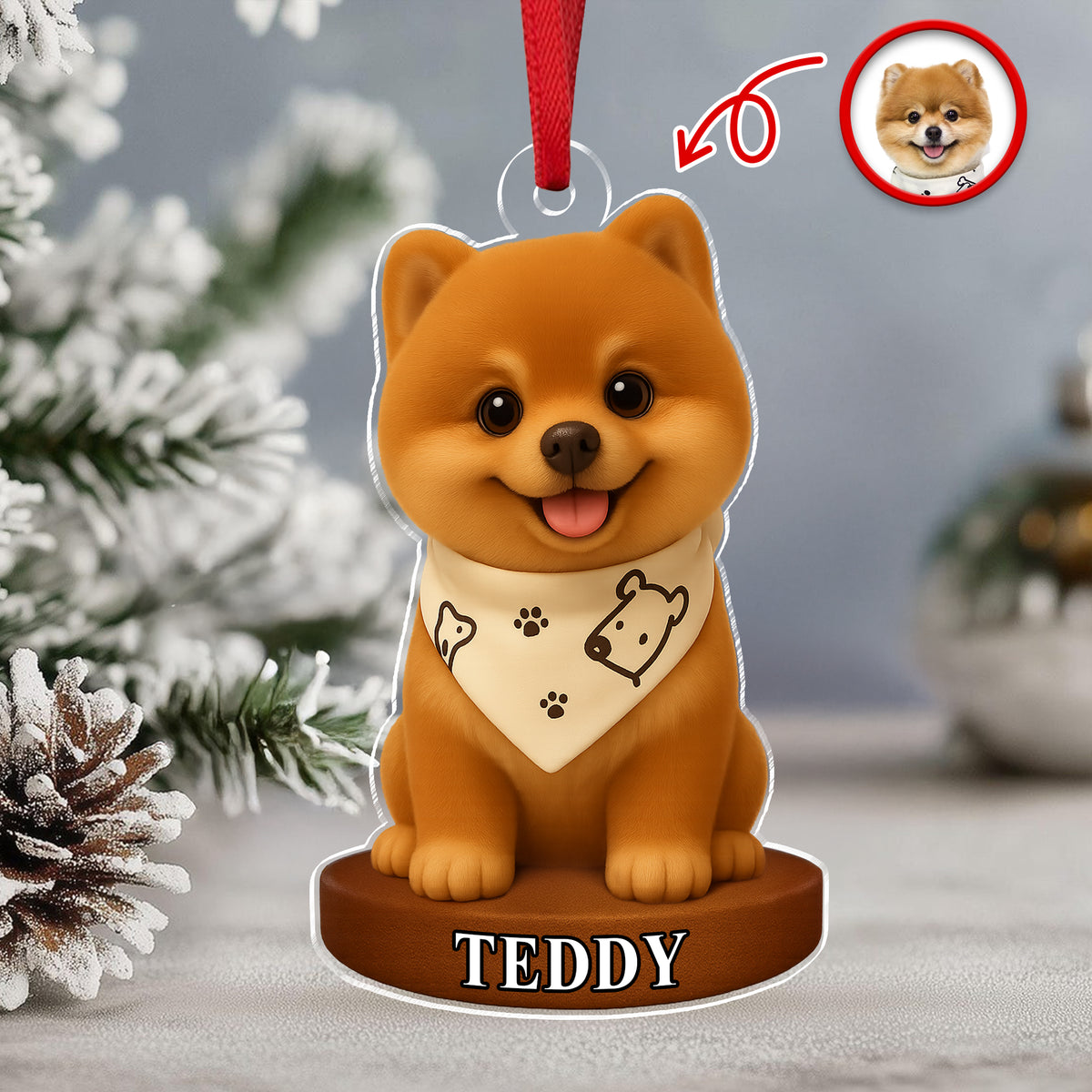 Custom Photo Dog 3D Effect Figure Art Acrylic Ornament Gifts For Dog Cat Lovers HA75 897434