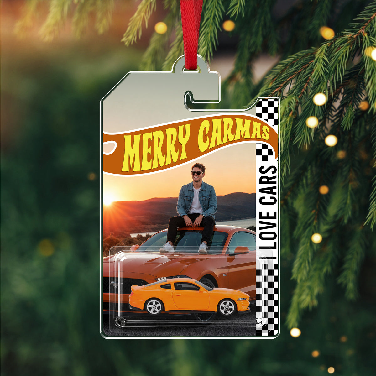Custom Car Photo Merry Carmas Acrylic Ornament - Personalized Christmas Gift For Car Lovers TH10 170711