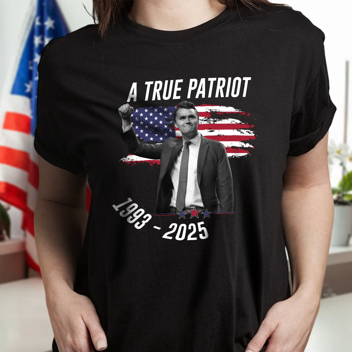 Charlie Kirk - A True Patriot Dark Shirt LM32 65435
