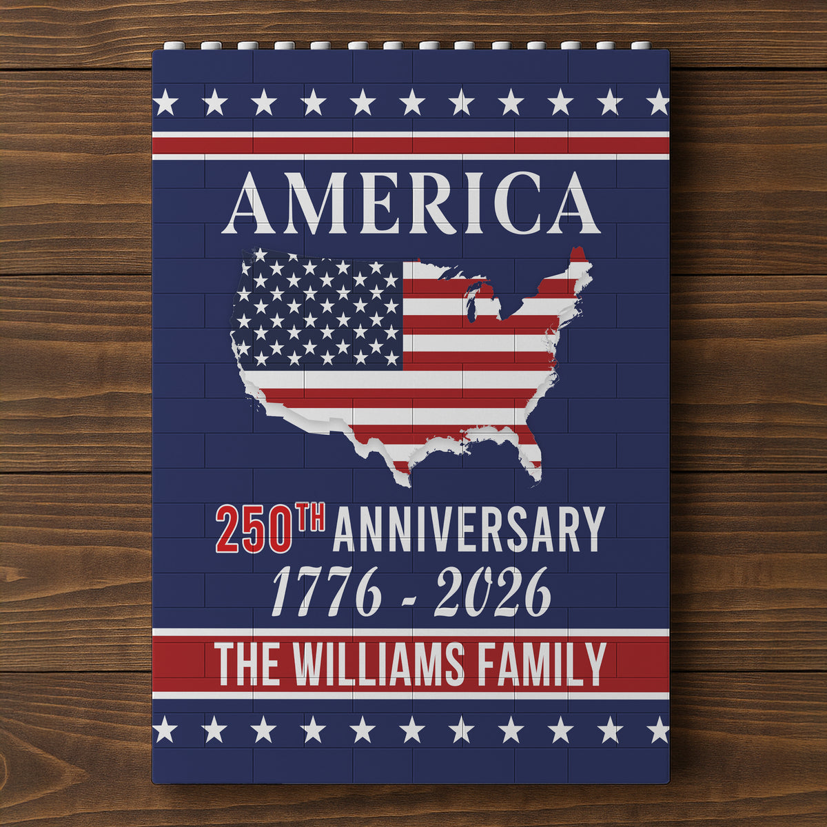 Personalized Family Name America 250th Anniversary Building Brick Blocks HA75 920536