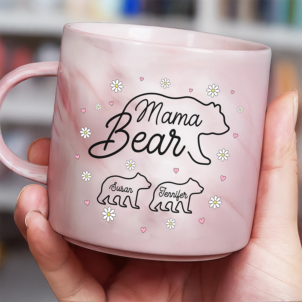 Mama Bear Family Personalized Marble Mug Mother's Day Gift For Mom HA75 892176