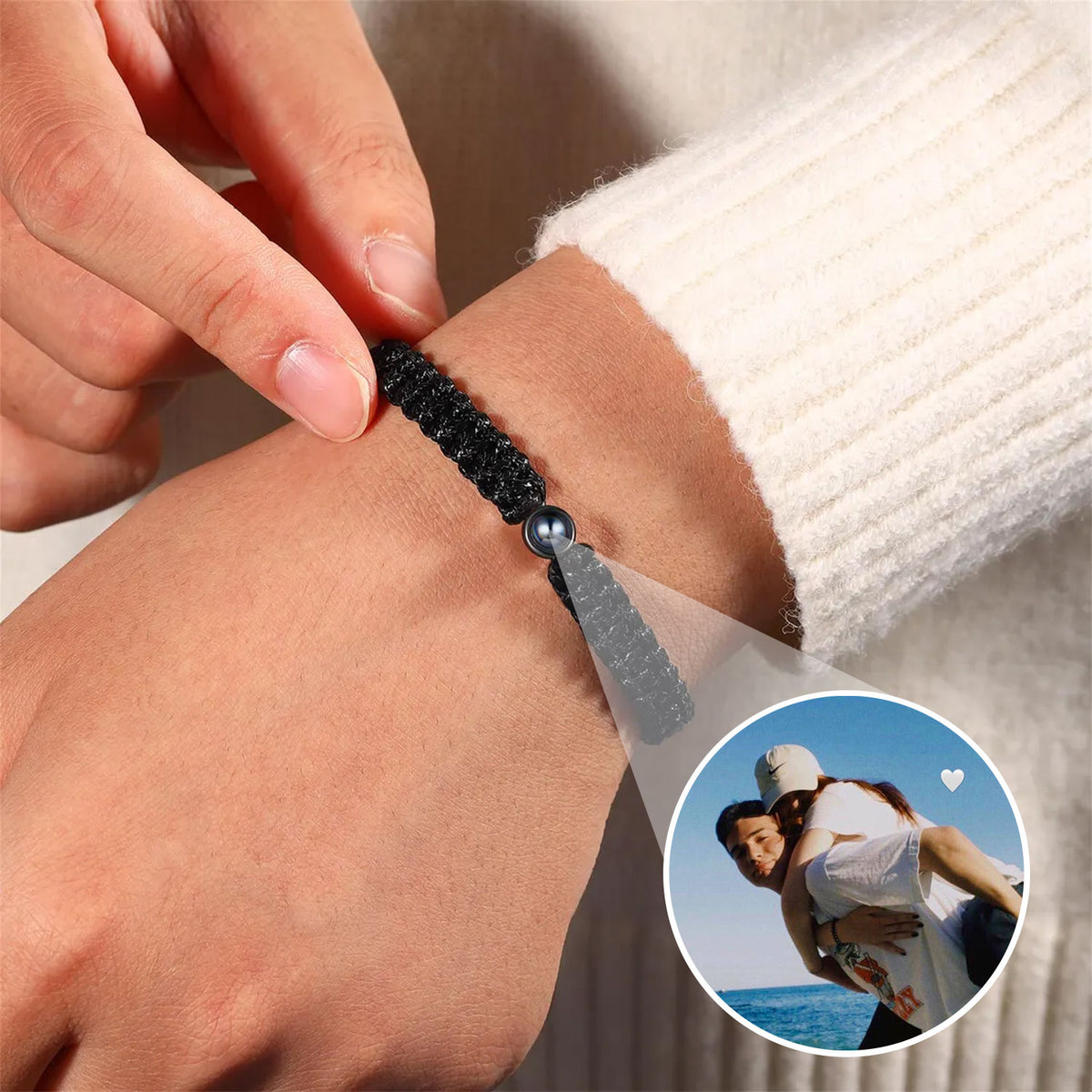 Custom Couple Photo Projection Bracelet Jewelry Couple Gift HA75 892866