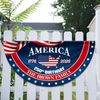 Custom Family Name America 1776-2026 Non-Pleated Fan Flag HA75 920366