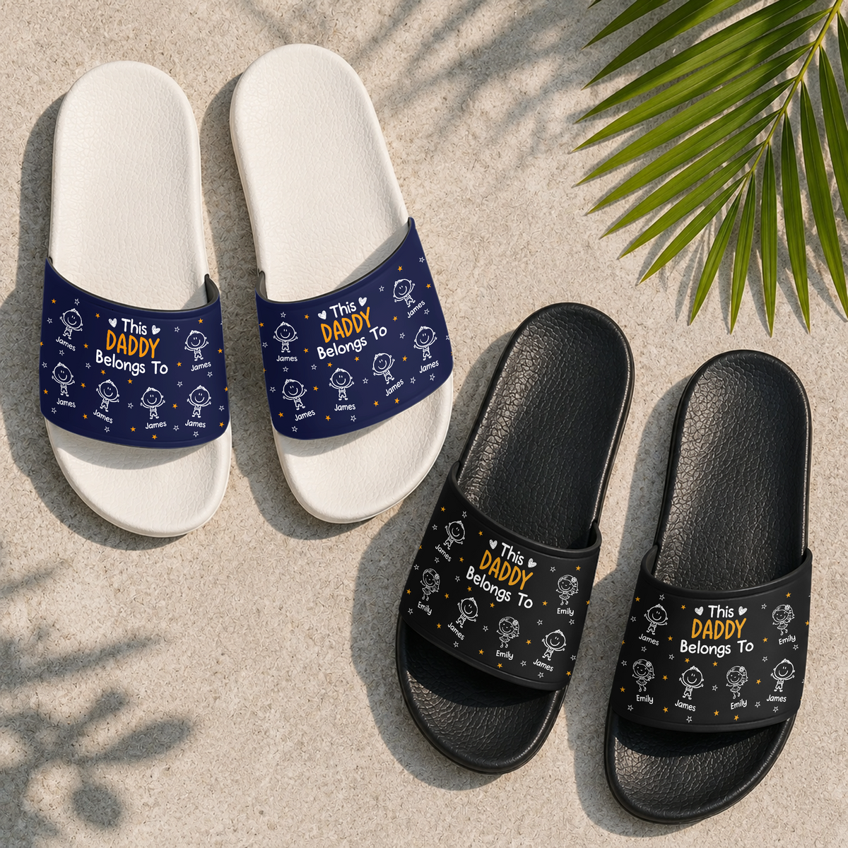 Personalized This Daddy Belongs To Slide Sandals Gift For Father's Day LM32 669123