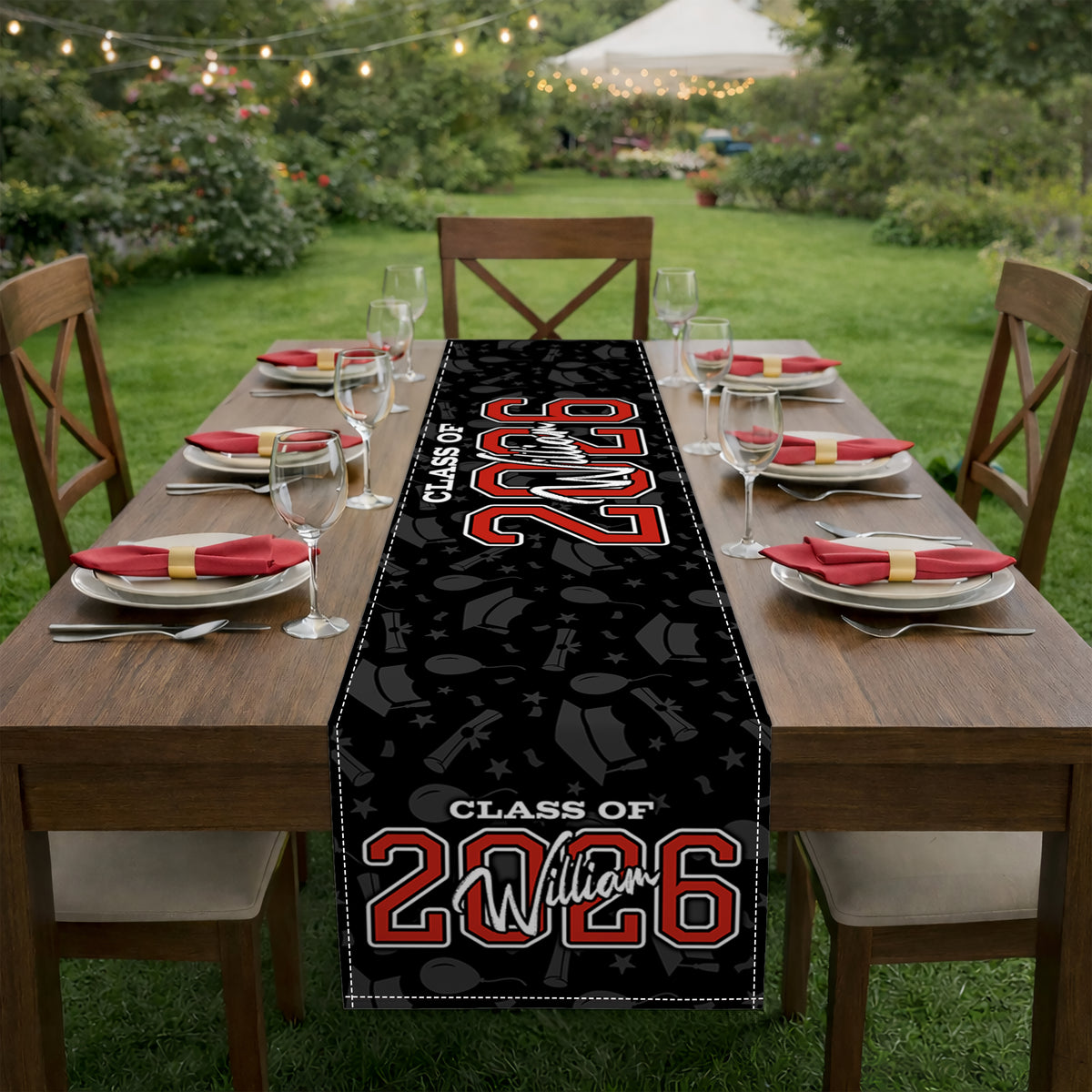 Custom Name Class Of 2026 Graduation Table Runner - Personalized Party Decor CH07 911322