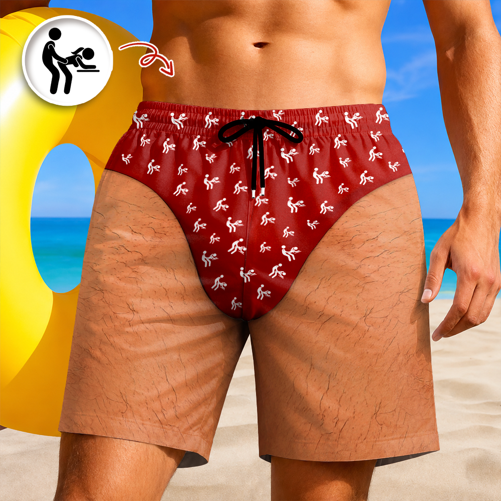 Personalized Funny Adult Swim Trunks Fake Underwear Beach Short CH07 180380