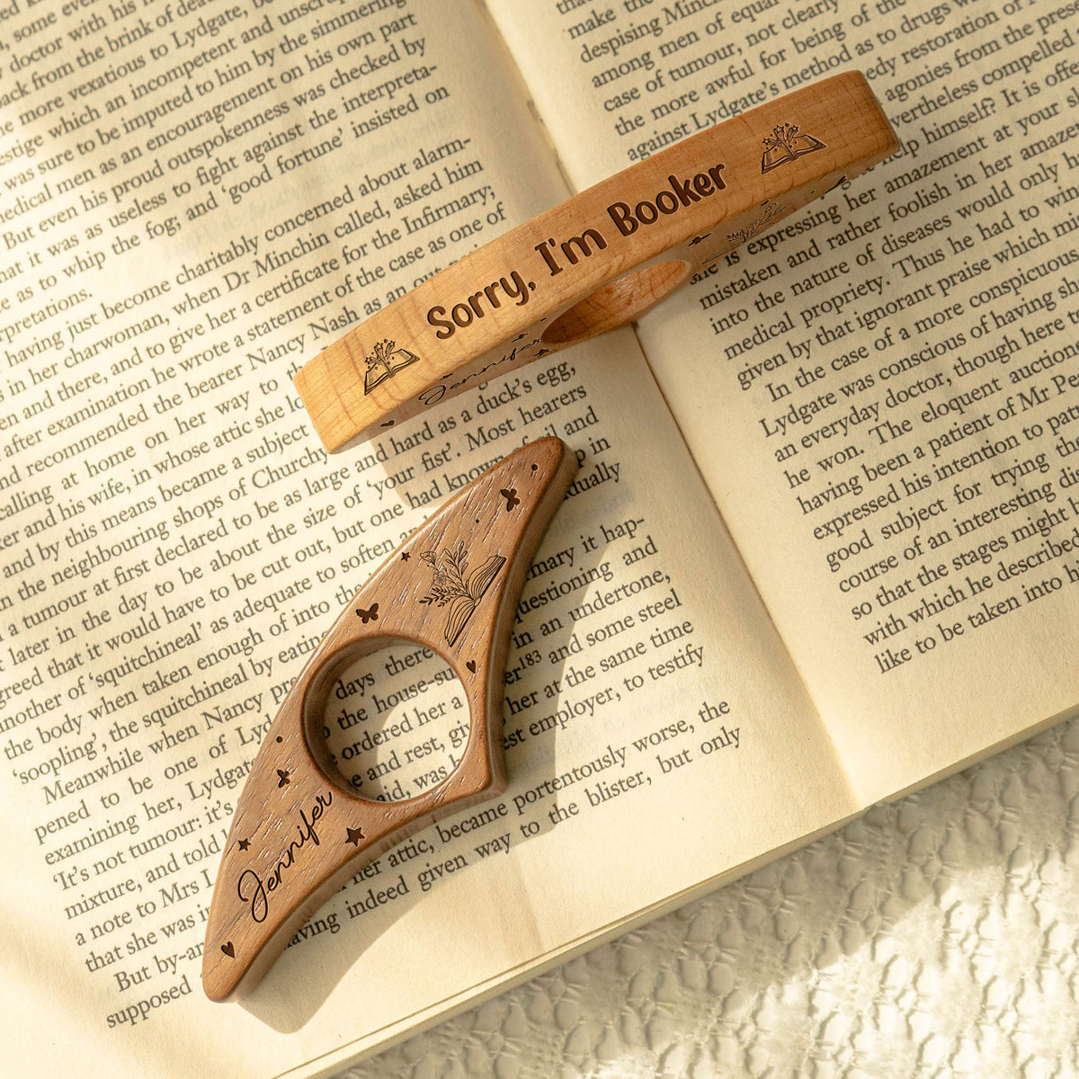Sorry, I'm Booker Personalized Engraved Book Page Holder Funny Gifts For Book Lovers CH07 899556