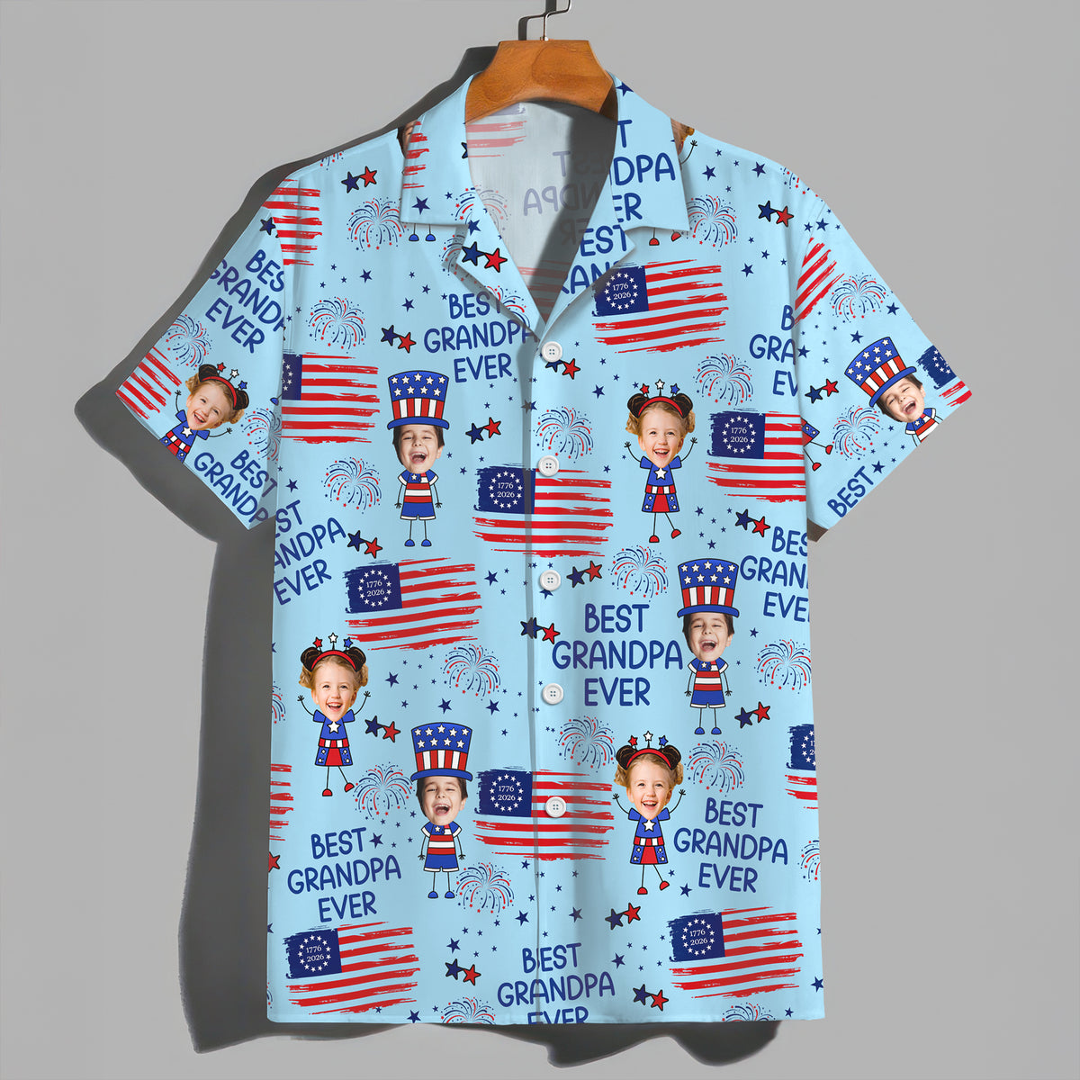 Custom Photo Best Dad Ever With American Flag Hawaii Shirt LM32 668905