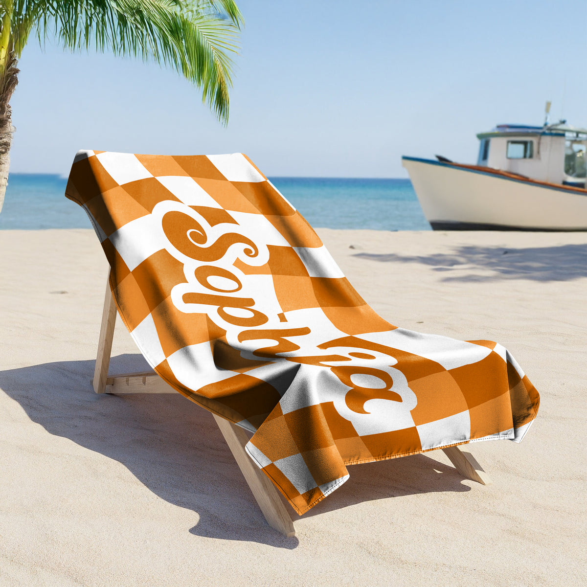 Personalized Vans Checker Pattern In Retro Style Beach Towel HA75 892798