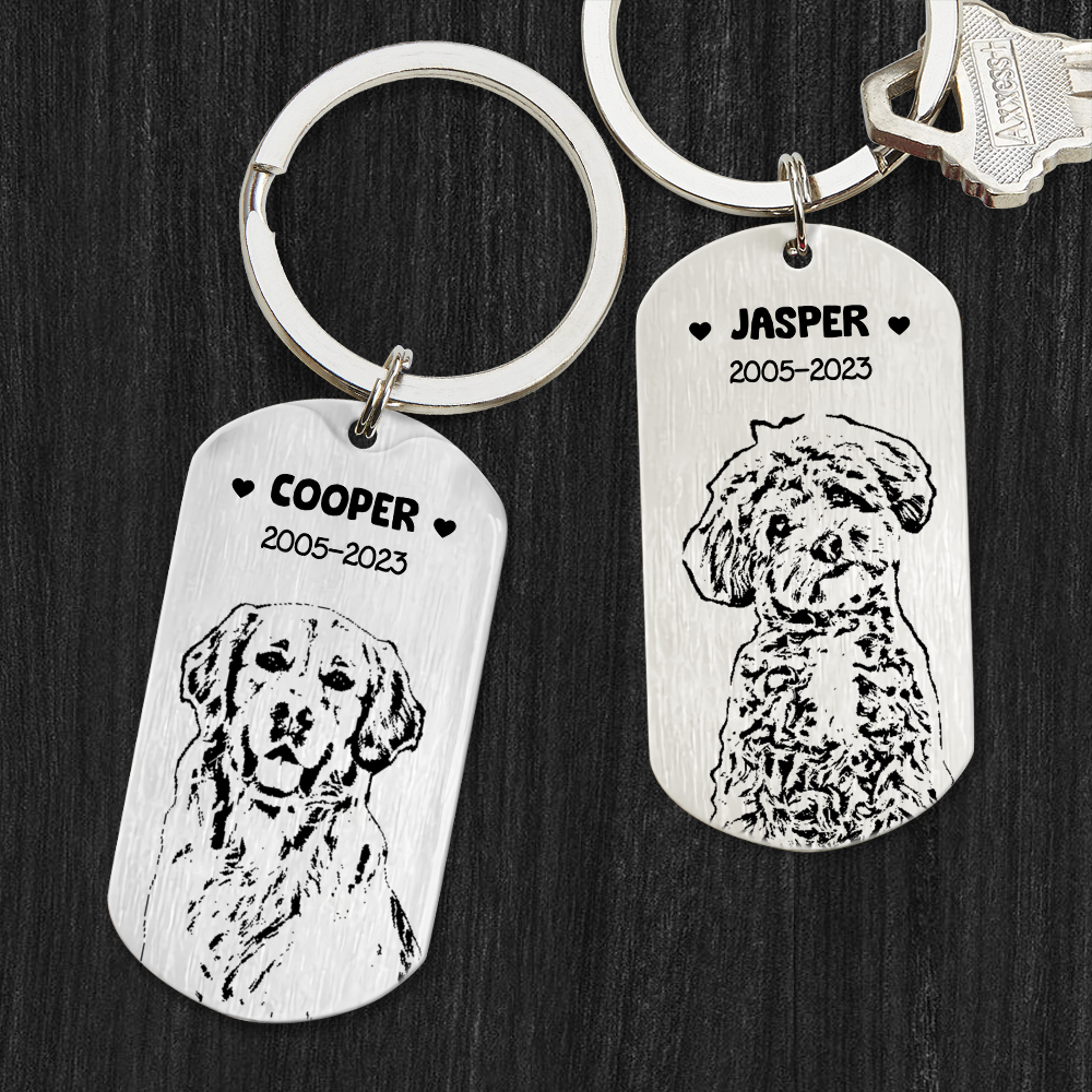 Custom Drawing Pencil Photo For Pet Lovers Metal Keychain LM32 893409