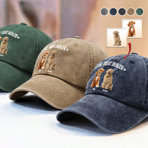 Custom Dog Photo The Treat Dealer Washed Denim Baseball Cap HA75 897006