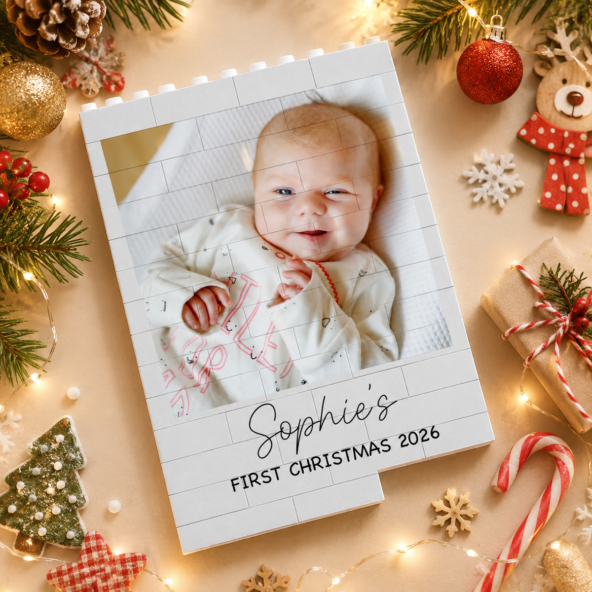 Custom Baby Photo First Christmas Brick Blocks For Family TH10 170815