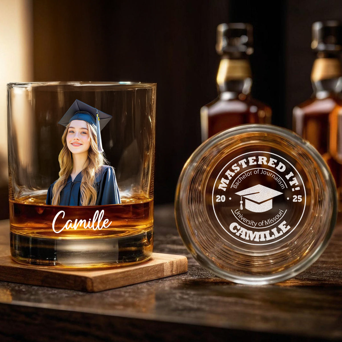 Custom Photo Mastered It! Rock Glass Gift For Graduation Day HO82 894216