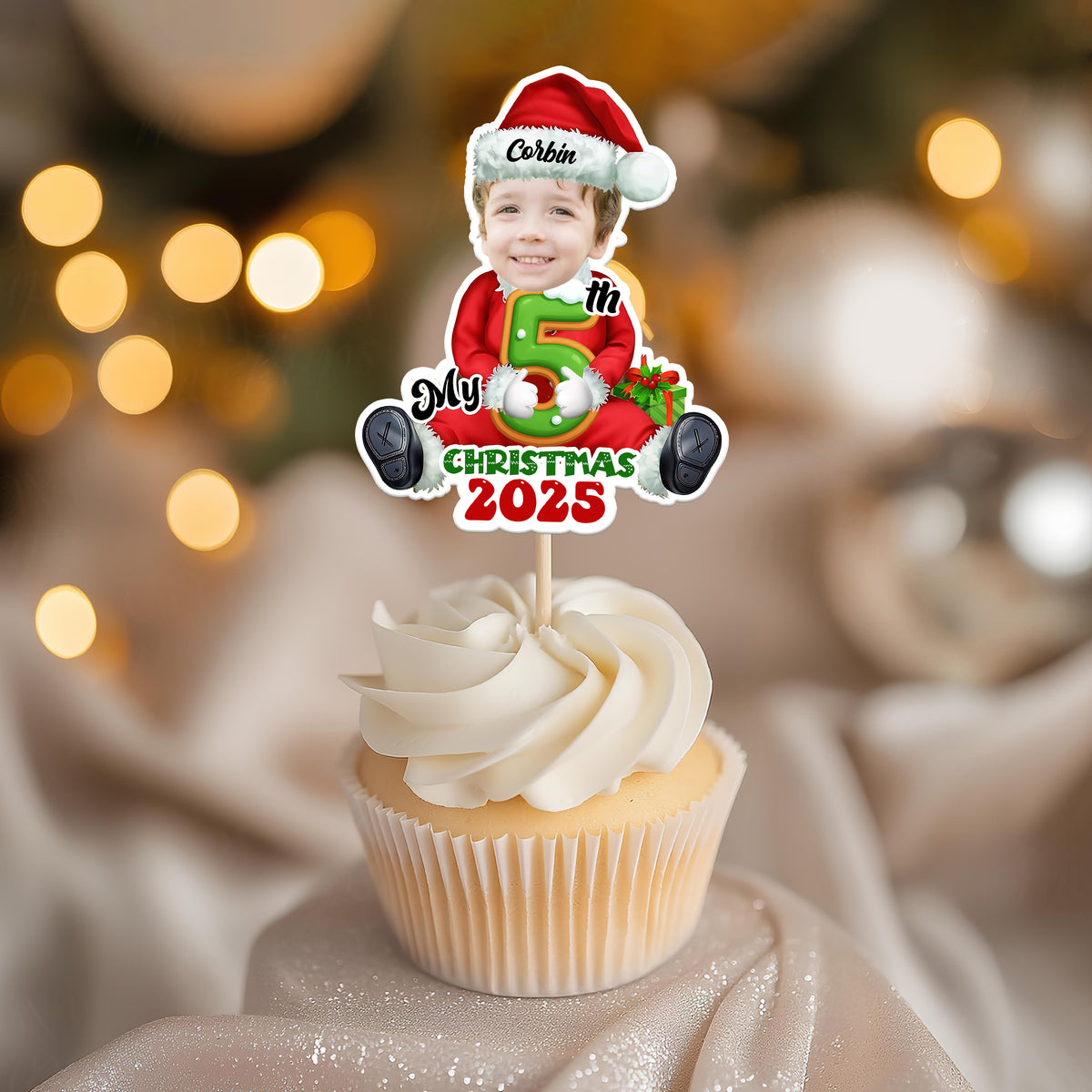 Custom Photo Santa Baby Christmas Cupcake Toppers LM32 893913