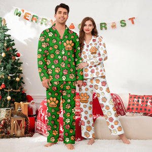 Custom Name On Dog Paw 3D Effect Pajamas For Christmas TH10 896447