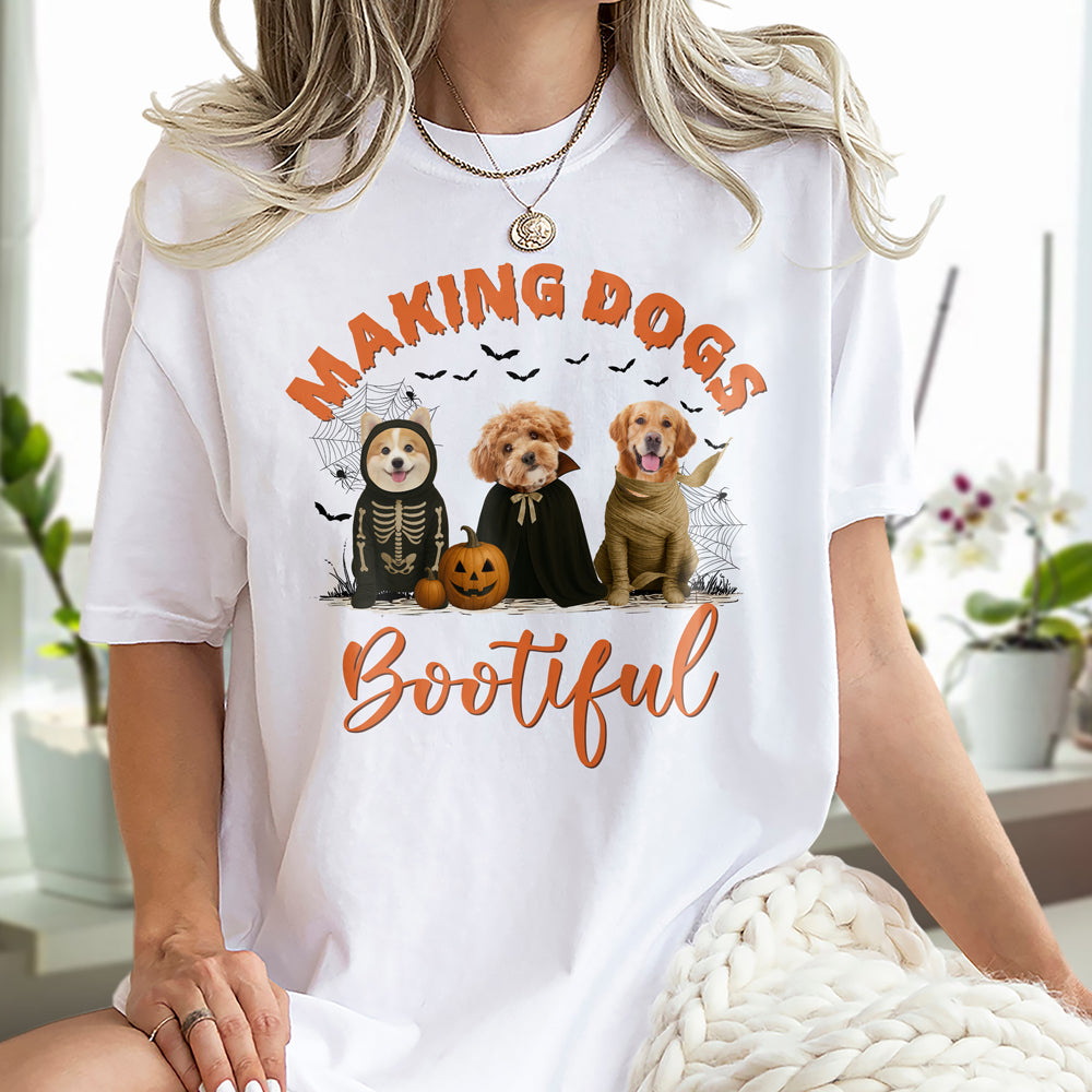 Custom Photo Making Dogs Bootiful Halloween Ghost Dog Shirt HA75 897632