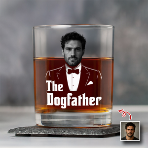 Custom The Dogfather Photo Whiskey Glass Gift For Dod Dad TH10 896731