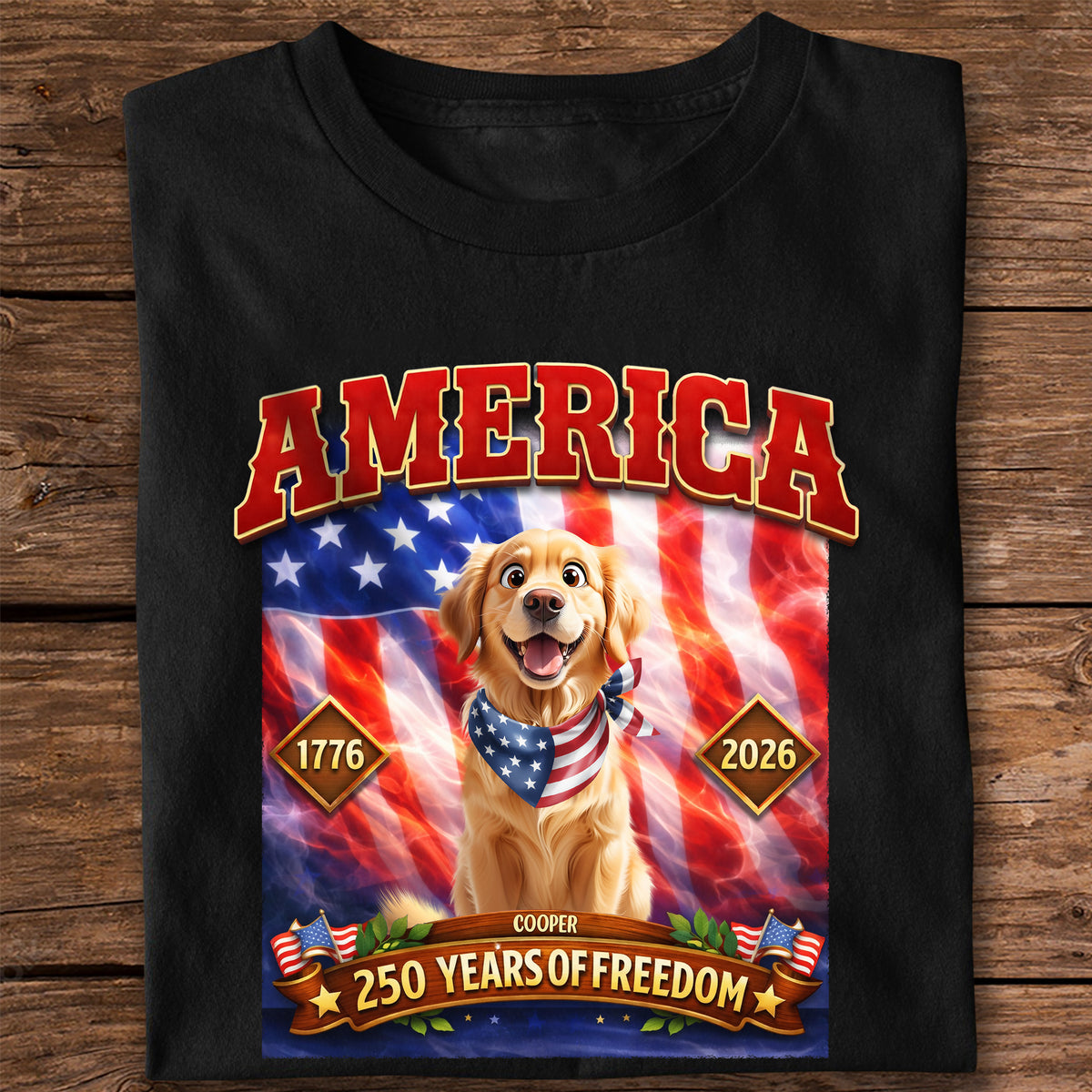 Personalized 250 Years Of Freedom Dog Dark Shirt HA75 920252