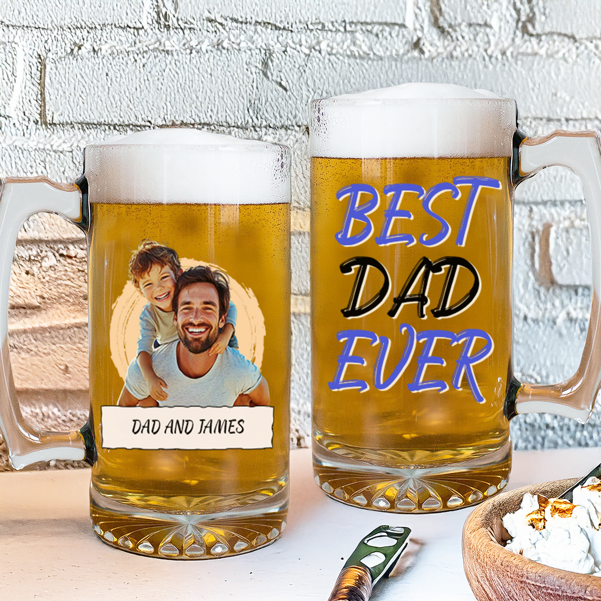 Custom Photo Best Dad Ever For Father's Day Beer Mug  TH10 892563
