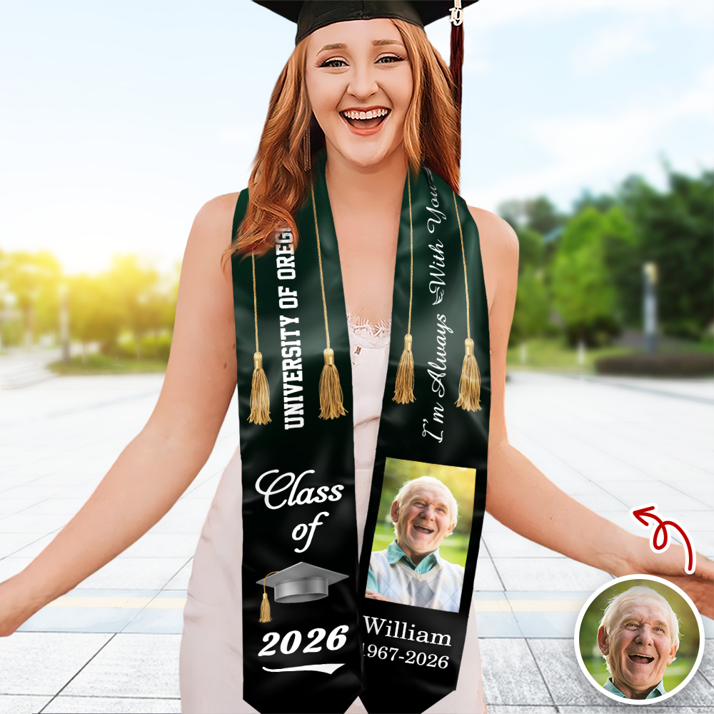Custom Photo Class Of 2026 Forever In My Heart Memorial Stoles TH10 898813