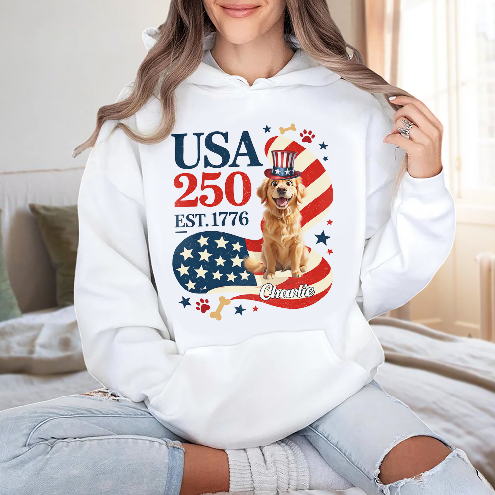 Personalized American Dog 250th Anniversary Patriotic Bright Shirt LM32 899075
