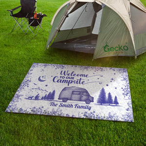 Personalized Camping Patio Rug Toile De Jouy Style For Happy Campers HA75 892656