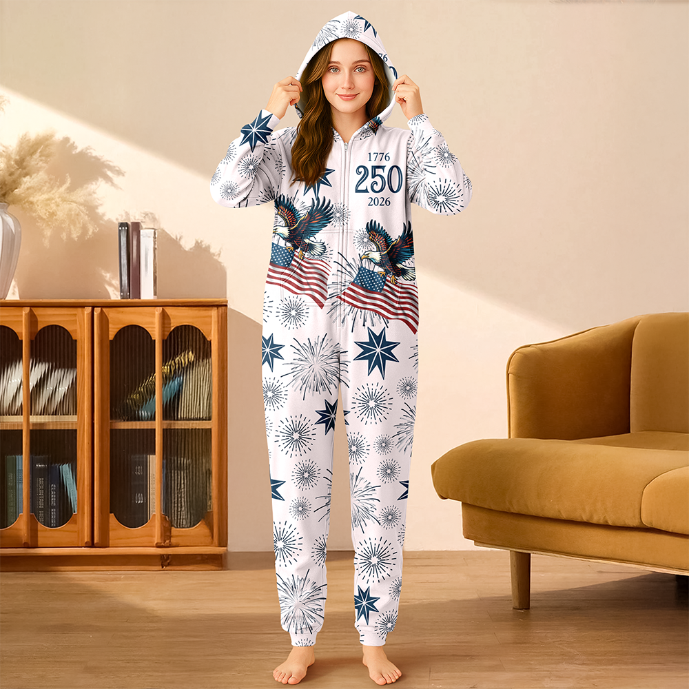 Personalized USA 250 Anniversary Eagle 1776-2026 Onesie Pajamas HA75 919078
