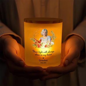 Custom Photo You Will Remain In Our Hearts Forever Memorial Glass Jar With LED Candle HO82 893824