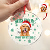 Custom Dog Photo Merry Woofmas Glass Ornament - Gift For Christmas, Dog Lovers Gift HO82 903312