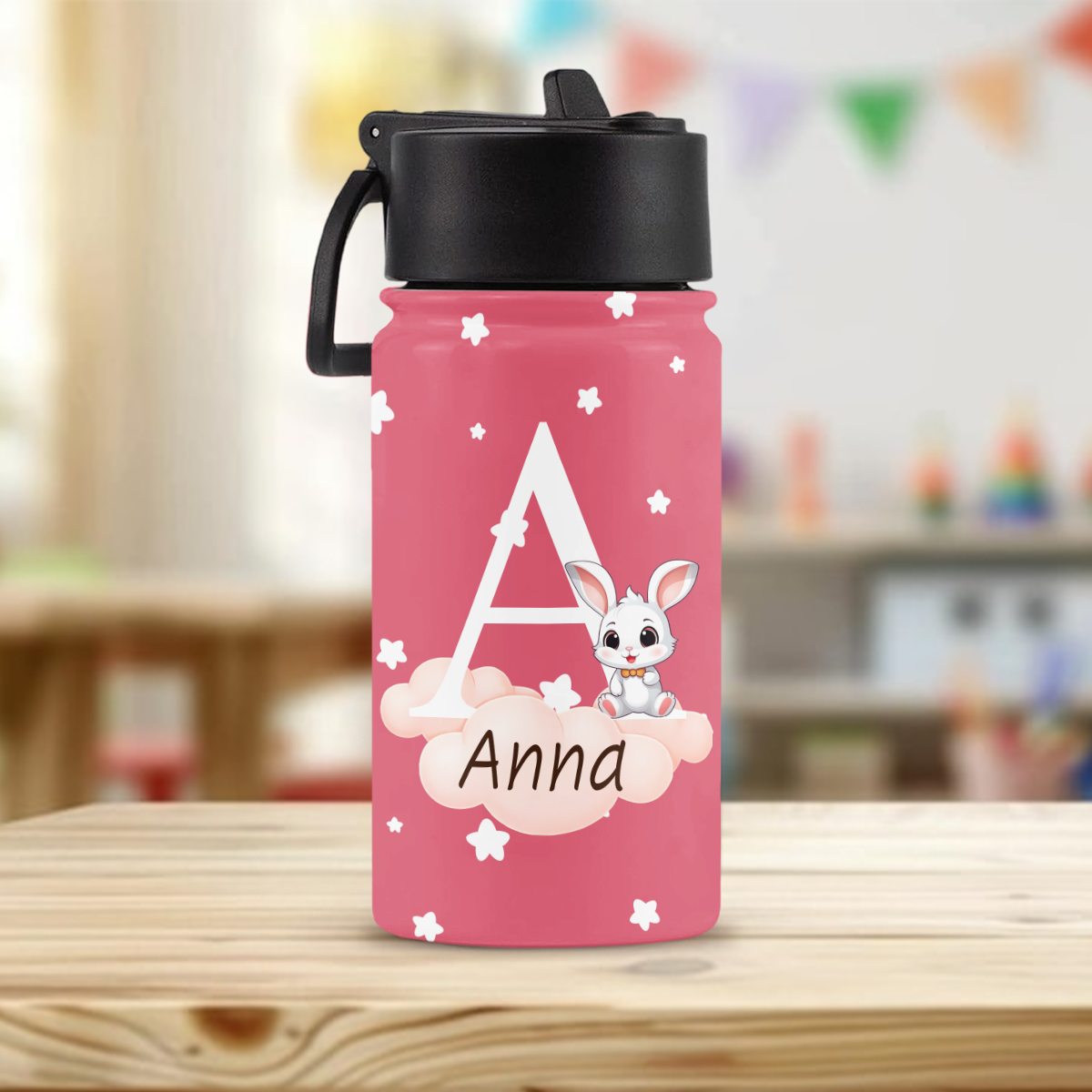 Custom Kid Name Cute Animal Kid Water Bottle Back To School Gift CH07 896218