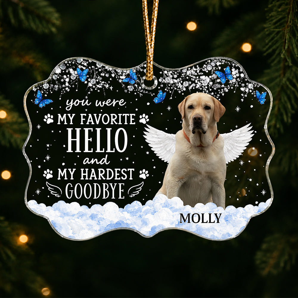Custom Photo Pet Memorial Angel Acrylic Ornament Christmas Keepsake Gift CH07 180366