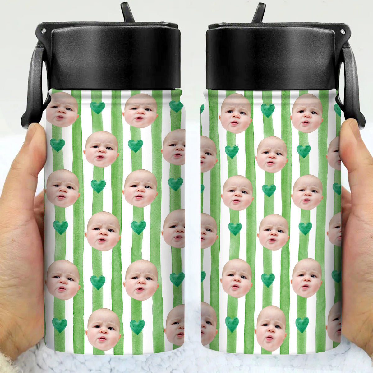 Custom Photo Baby Face Personalized Kid Water Bottle Back To School Gift HA75 921720