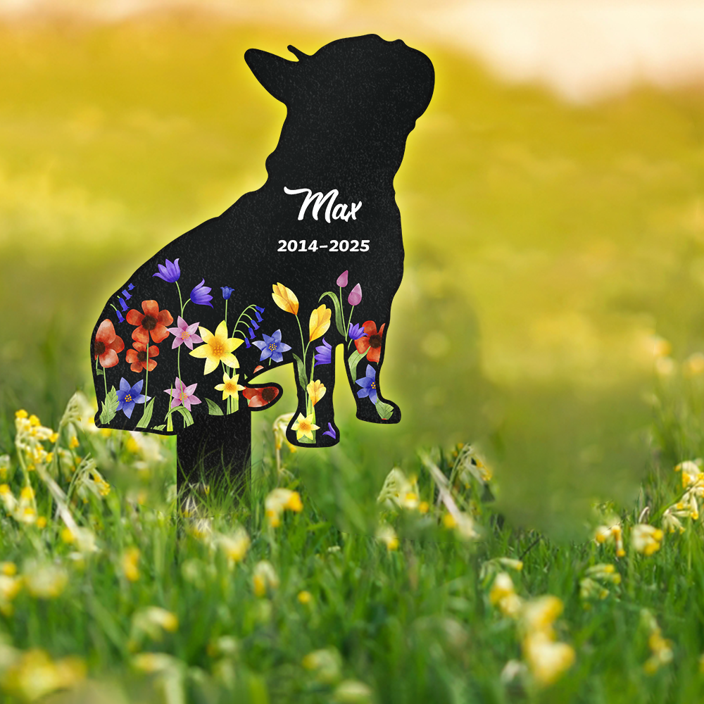 Custom Floral Dog Name Memorial Garden Stake TH10 894119