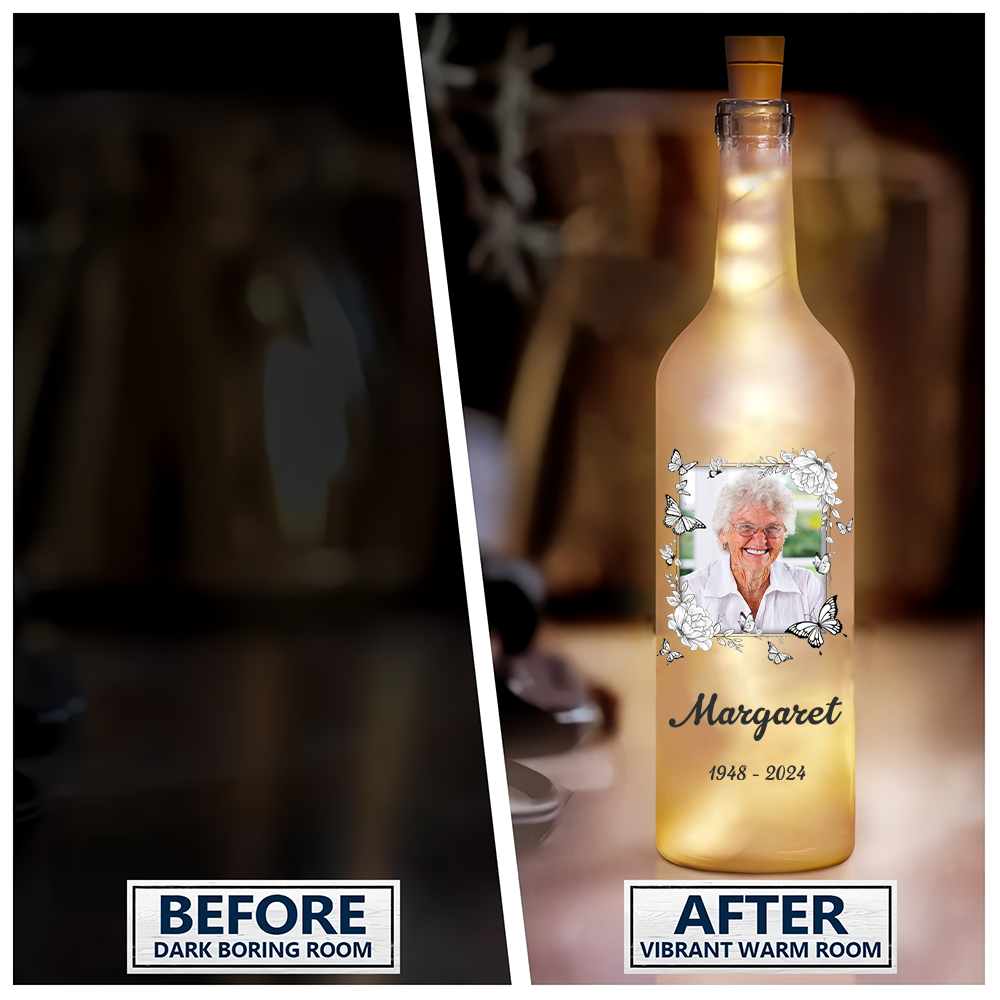 Custom Photo Your Wings Were Ready But My Heart Was Not Bottle Lamp LM32 893219