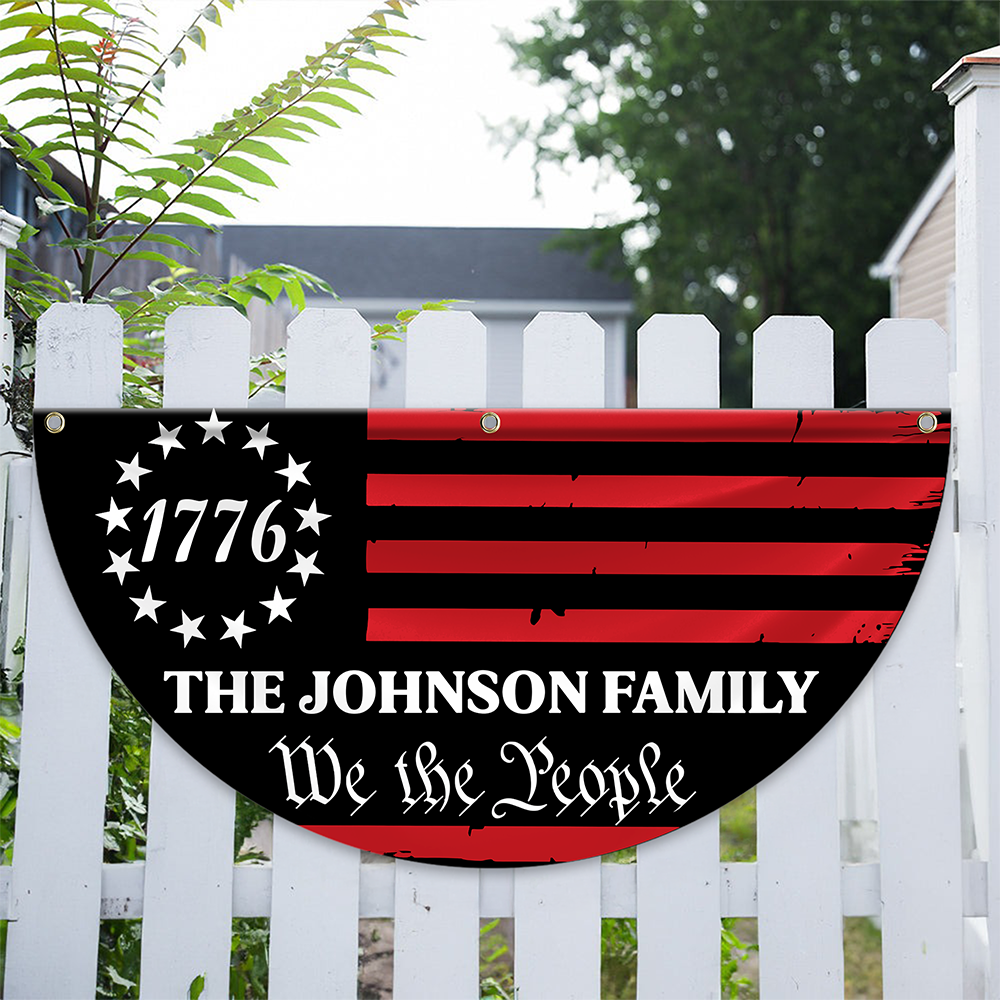 Custom Family Name We The People America Non-Pleated Fan Flag TH10 898537