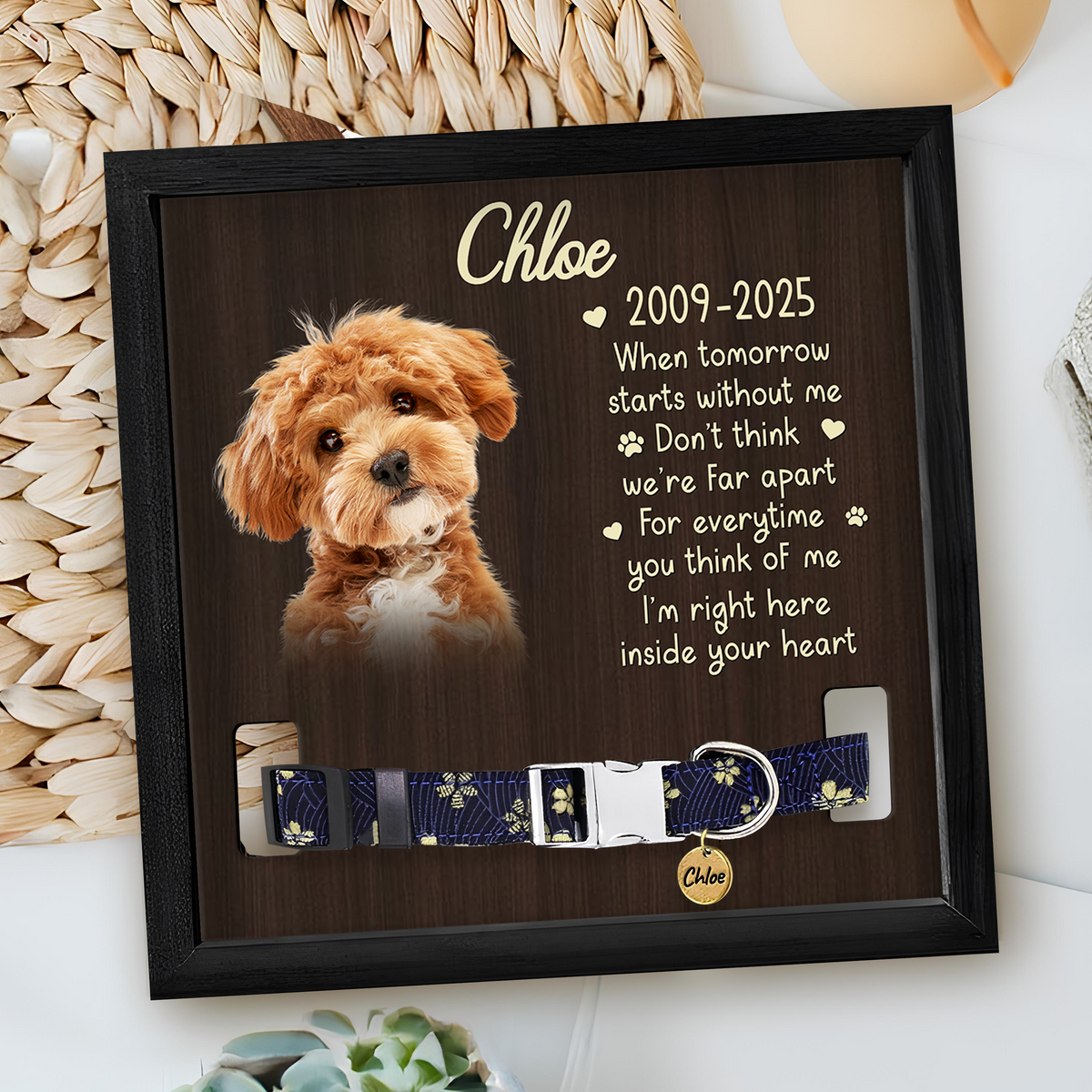 Custom Photo Goodbyes Are Not The End Memorial Square Collar Frame TH10 892719