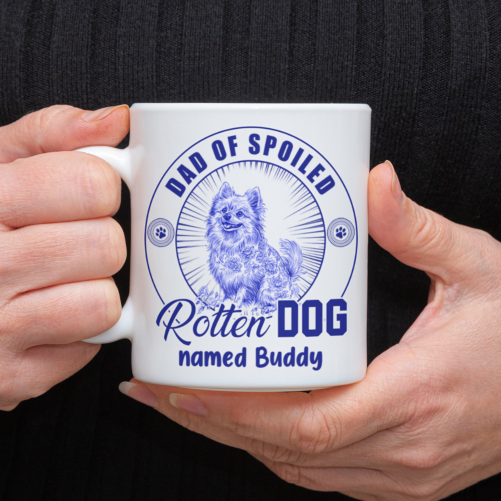 Personalized Spoiled Rotten Dog Toile De Jouy White Mug LM32 895079