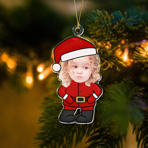 Custom Photo Cute Santa Claus Acrylic Ornament Christmas Gift For Family CH07 896354