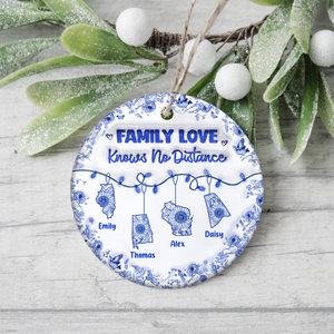 Personalized Family Love Knows No Distance 3D Inflated Effect Ceramic Ornament CH07 899062