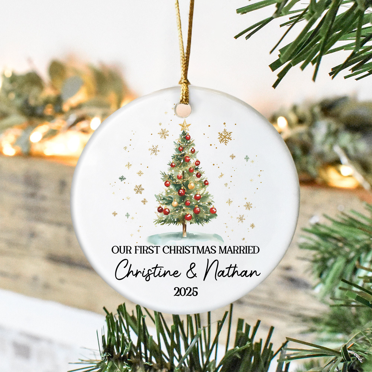 Personalized Name Our First Christmas Together Ceramic Ornament LM32 895601