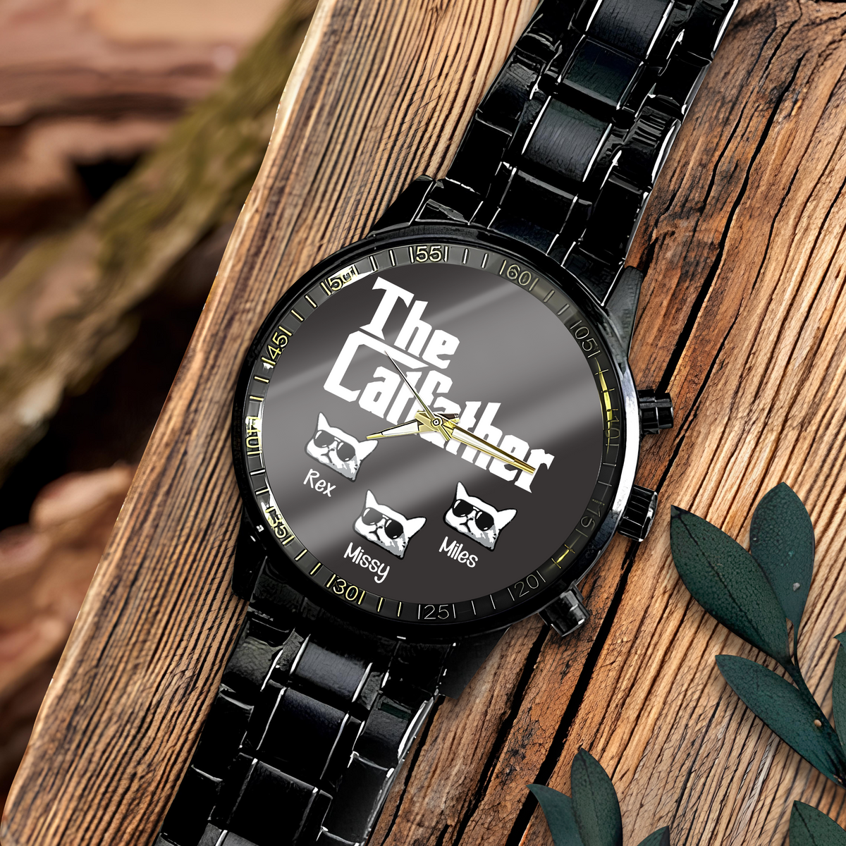 The CatFather For Cat Lovers Personalized Dad Men's Wrist Watch LM32 893523